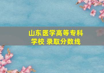 山东医学高等专科学校 录取分数线